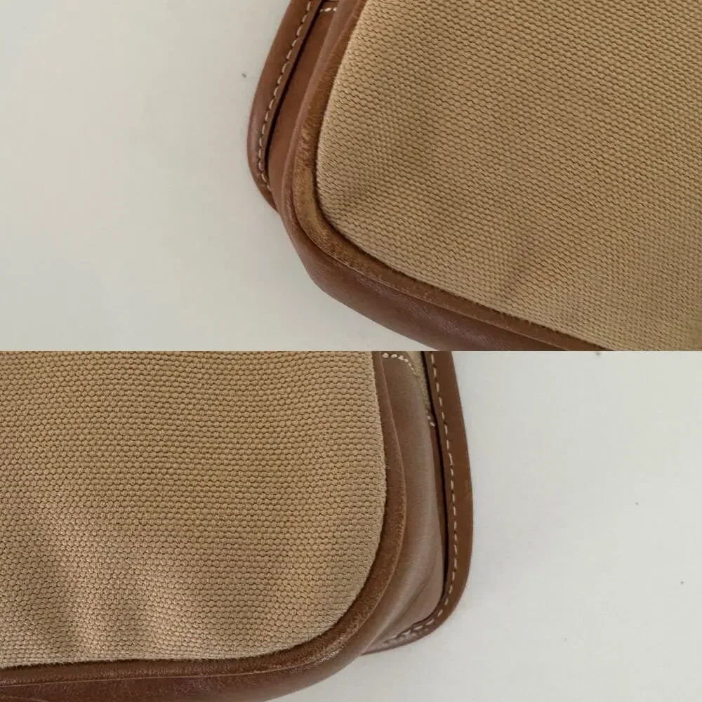Coach Legacy Demi Flap Shoulder Bag Tan Canvas Brown Leather Trim 9120